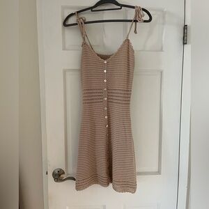 OAK + FORT Beige Knit Mini Dress